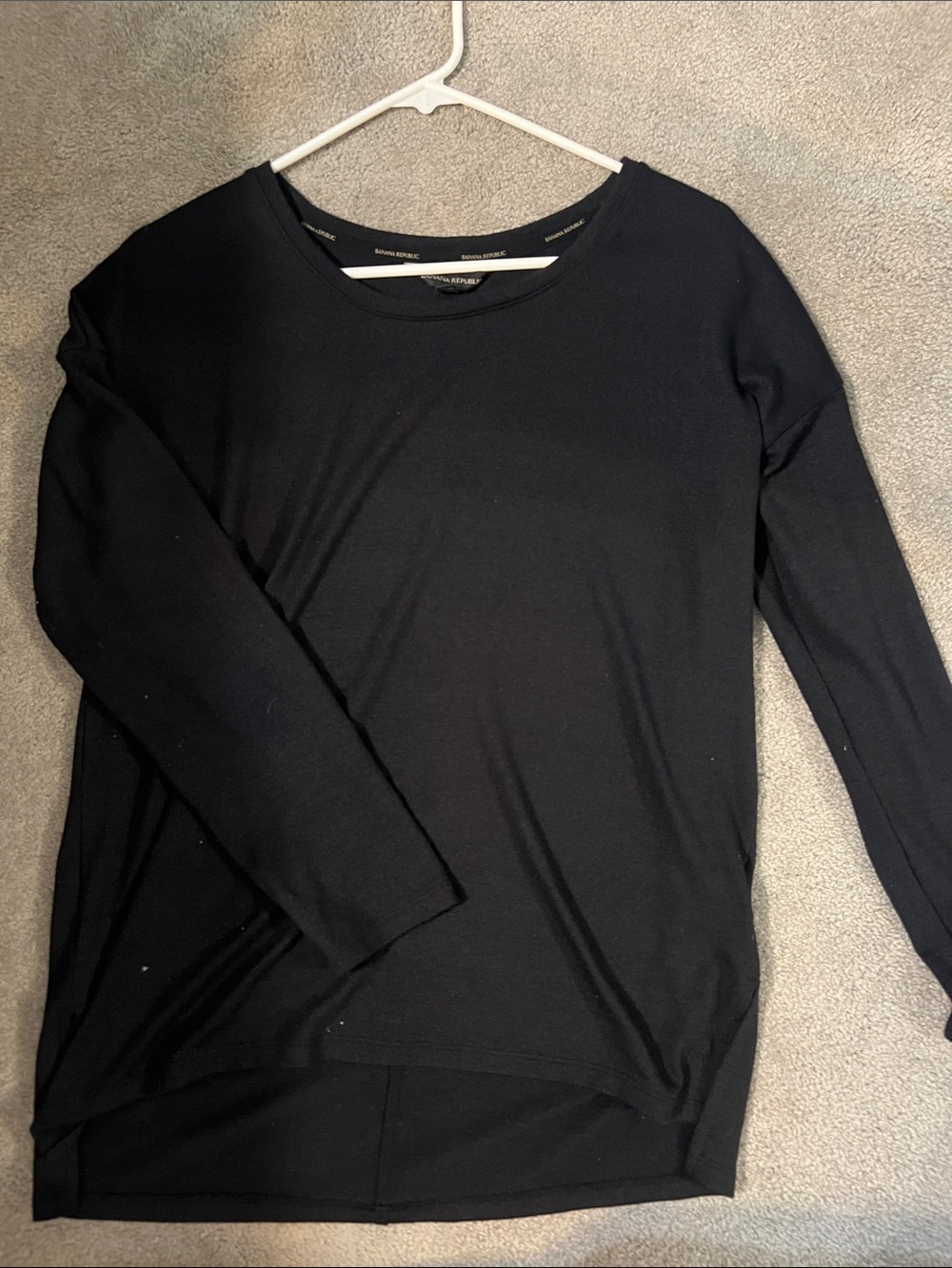 Banana Republic Black Crewneck Long Sleeve Top